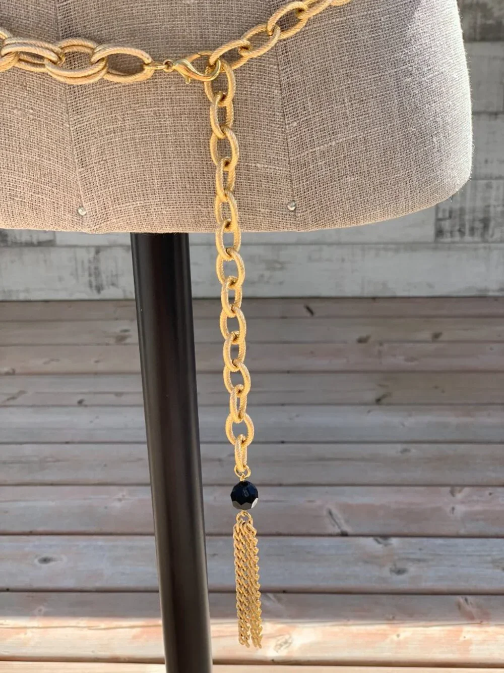 Vintage 70s Gold Hip Waist Chain Belt Bikini Body Jewelry 41 Inch Beach Festival - Picture 2 of 9